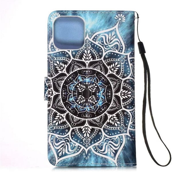Plånboksfodral iPhone 14 Plus – Blå Mandala