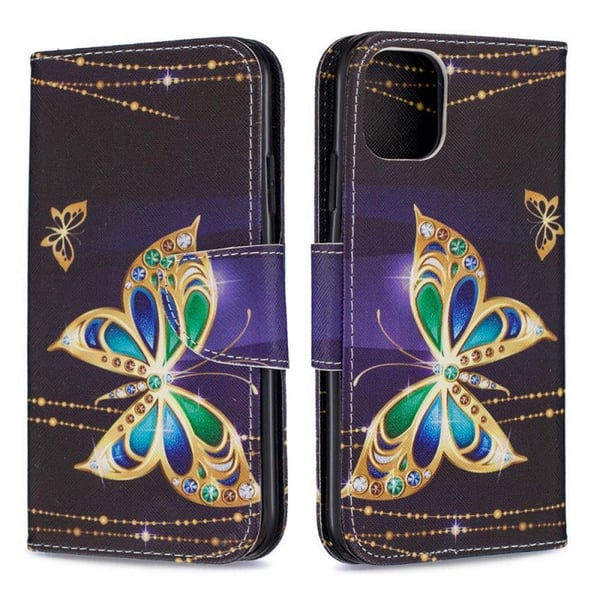 Plånboksfodral iPhone 14 Plus – Guldfjäril