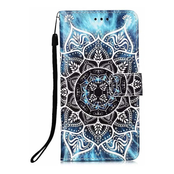 Plånboksfodral iPhone 14 Pro – Blå Mandala