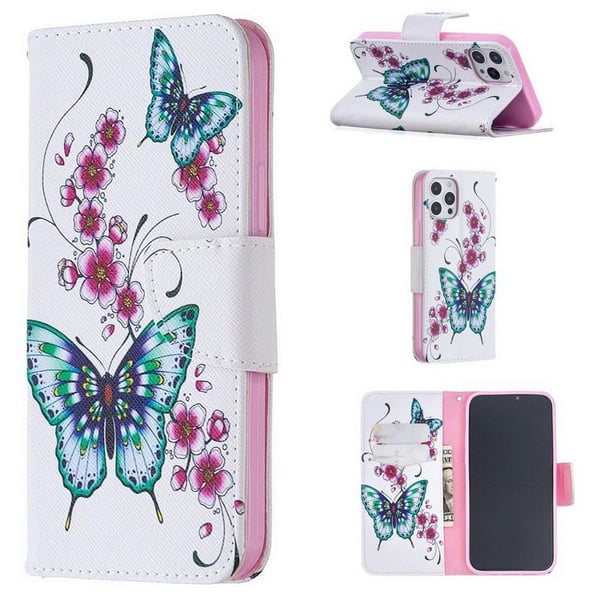 Pung Etui iPhone 14 Pro – Sommerfugle og Blomster