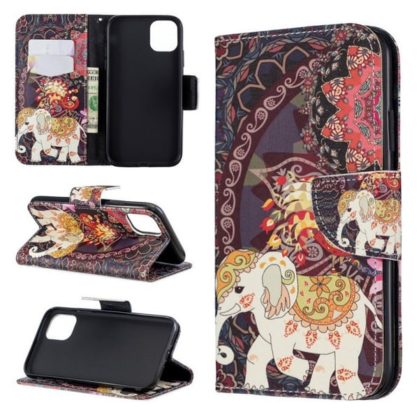 Lompakkokotelo iPhone 15 - Intialainen / Elefantti