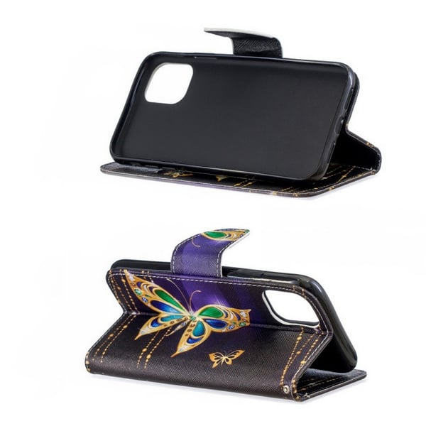 Plånboksfodral iPhone 15 Plus – Guldfjäril