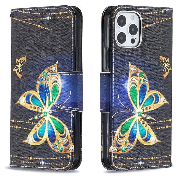 Plånboksfodral iPhone 15 Pro – Guldfjäril