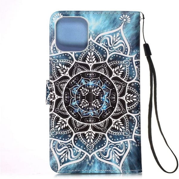 Lompakkokotelo iPhone 15 Pro Max - Sininen Mandala