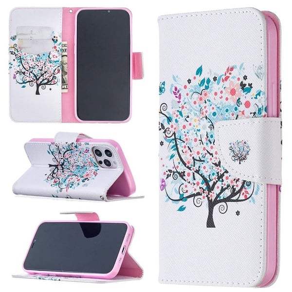 Lompakkokotelo iPhone 15 Pro Max - Värikäs Puu
