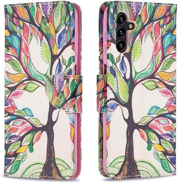 Pung Etui Samsung Galaxy S23 - Farverigt Træ