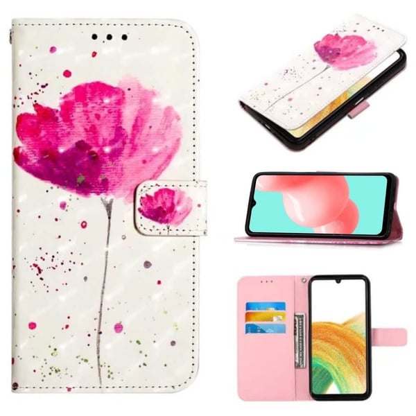 Pung Etui Samsung Galaxy S23 - Rosa Blomst