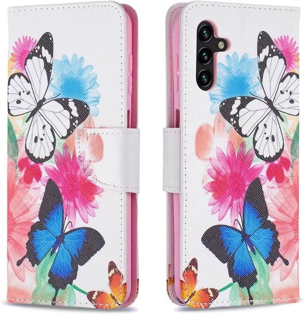 Lompakkokotelo Samsung Galaxy S23 FE - Värikkäitä Perhosia