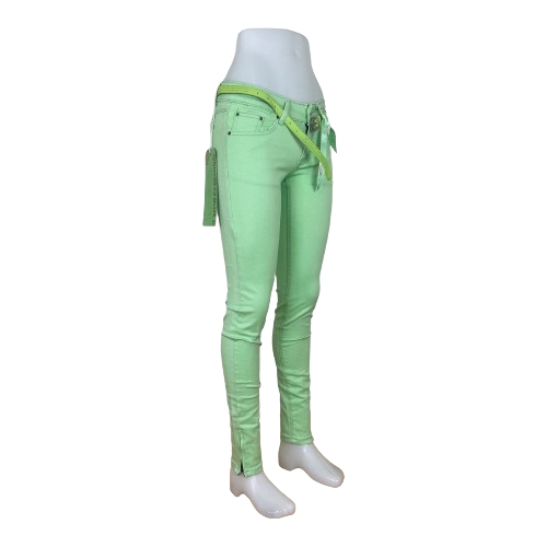 Gröna mjuka jeans med bälte 34