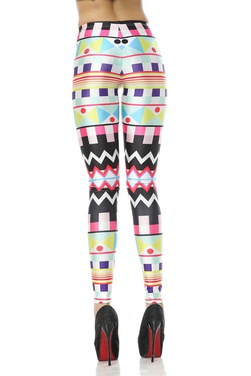 Färgglada Mönstrade Aztec Leggings