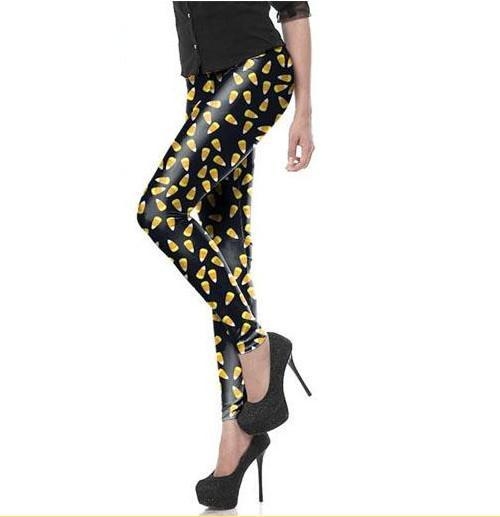 Svarta leggings med färgglada carton bullets