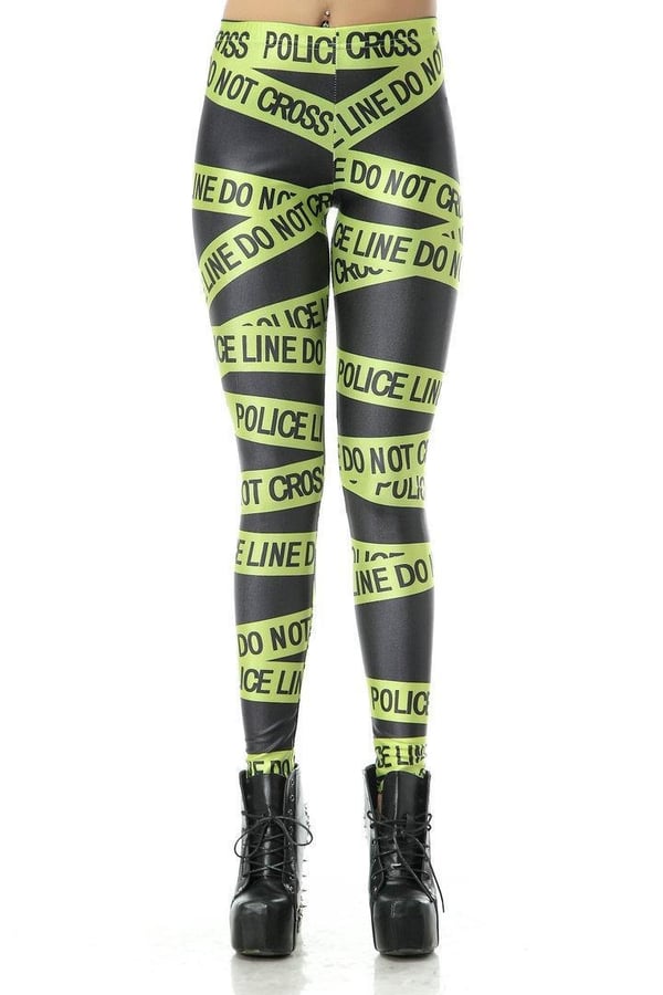 Grön Police Line Leggings