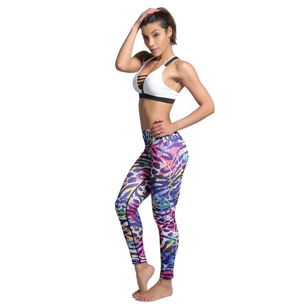 Färgglada Djurmönstrade Yoga Leggings