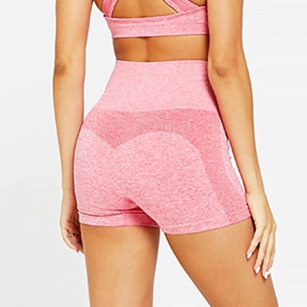 Rosa Fitness shorts med hög midja