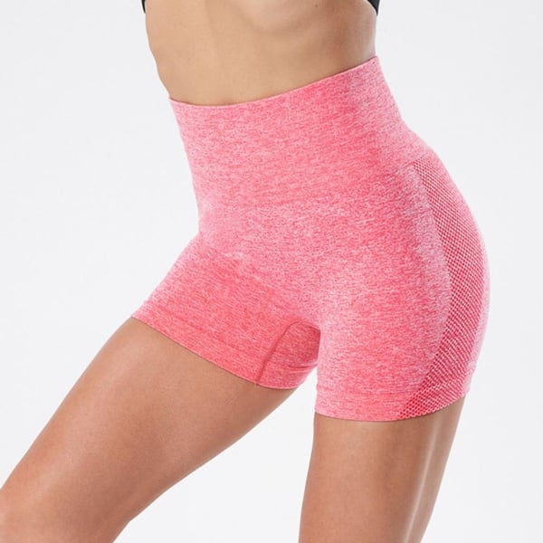 Rosa Fitness shorts med hög midja