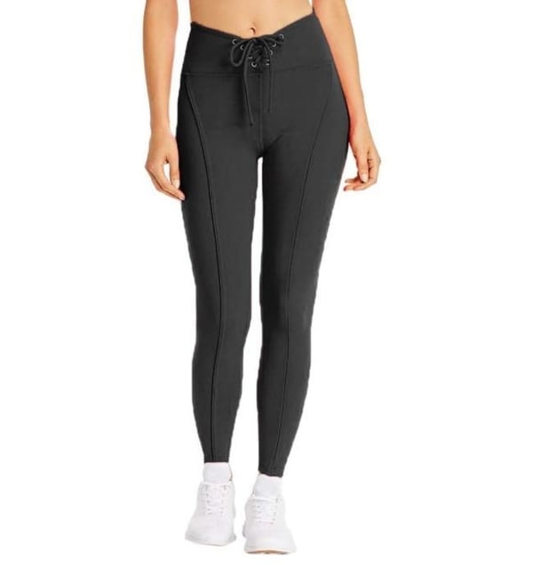 Svarta Leggings med snörning i midjan