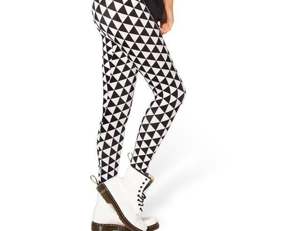 Svart Vit Triangel Leggings