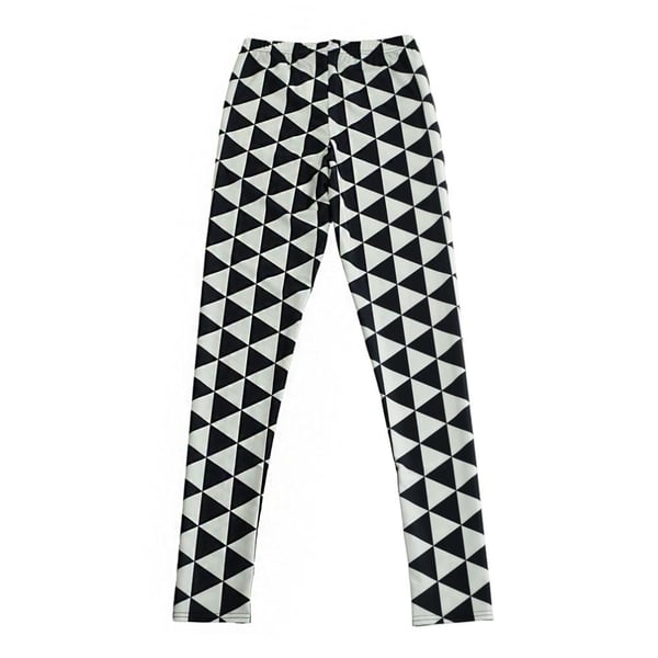 Svart Vit Triangel Leggings