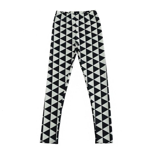 Svart Vit Triangel Leggings