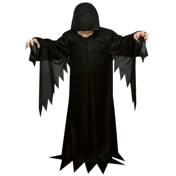 Svart Kåpa Scream Liemannen Maskeraddräkt Barn 110/116 cl