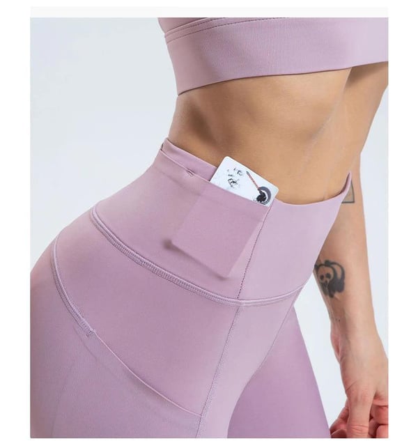 Leggings med Hög Midja och Fickor Grön Blågrå Svart