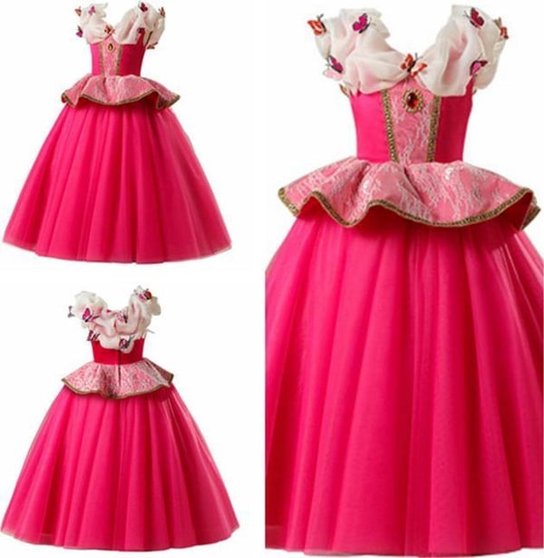 Elegant Rosa Prinsessklänning Törnrosa Maskeraddräkt