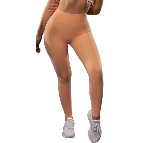 Orange Leggings med hög midja