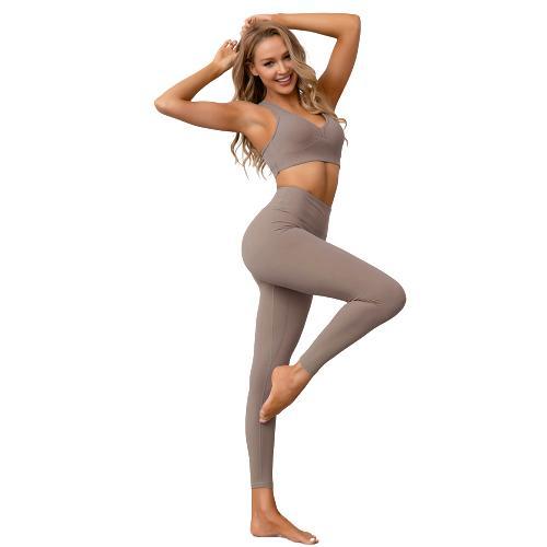 Sport-BH och Leggings 2-dels Set Espresso