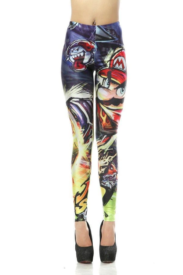 Leggings med tecknat tryck