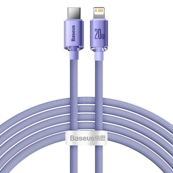 Baseus Crystal USB-C till Lightning kabel 20W 2m - Lila
