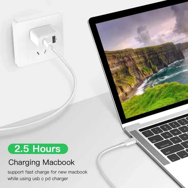SiGN USB-C til USB-C Kabel 60W 3m - Hvid