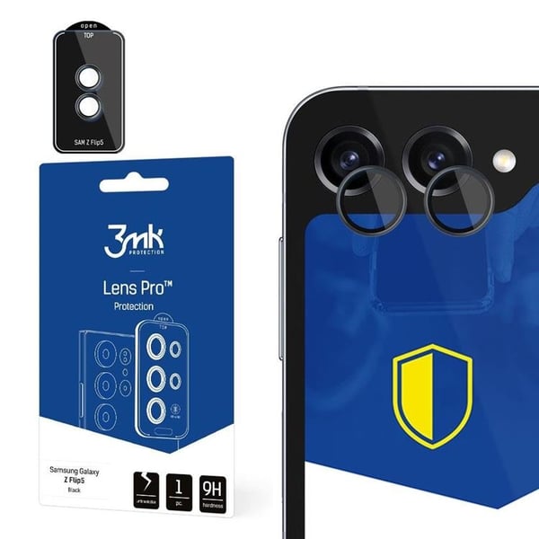 3mk Galaxy Z Flip 5 HybridGlass Kameraobjektivdæksel - Sort