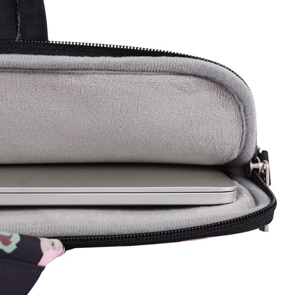 CANVASARTISAN Datorfodral 13" Floral H40-C22 med Axelrem - Svart