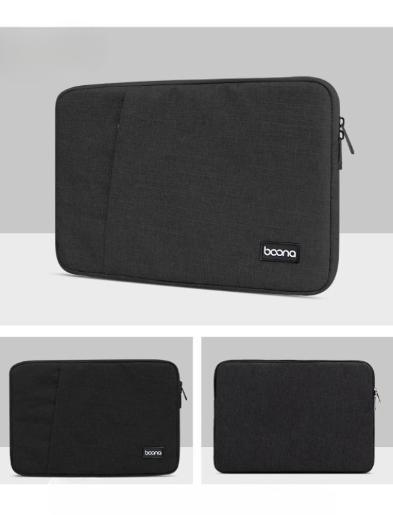 Baona Laptop Taske 12.5" Med Lomme - Sort