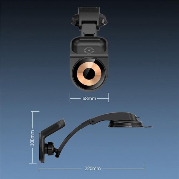 Instrumentbräda Bilhållare 15W 2IN1 - Svart