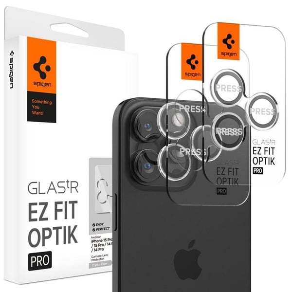 Spigen [2-Pack] iPhone 17 Pro/17 Pro Max Kameralinsskydd Härdat Glas