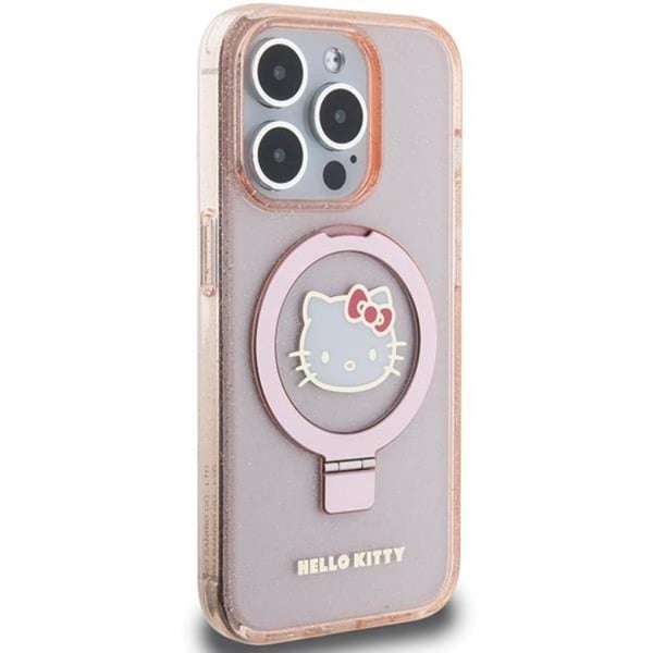 Hello Kitty Mobilskal till iPhone 15 Pro Magsafe Ringhållare Glitter Logo