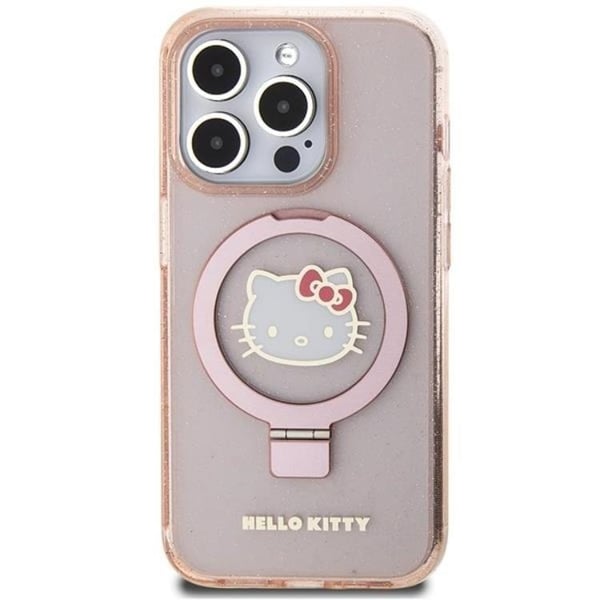Hello Kitty Mobilskal till iPhone 15 Pro Magsafe Ringhållare Glitter Logo