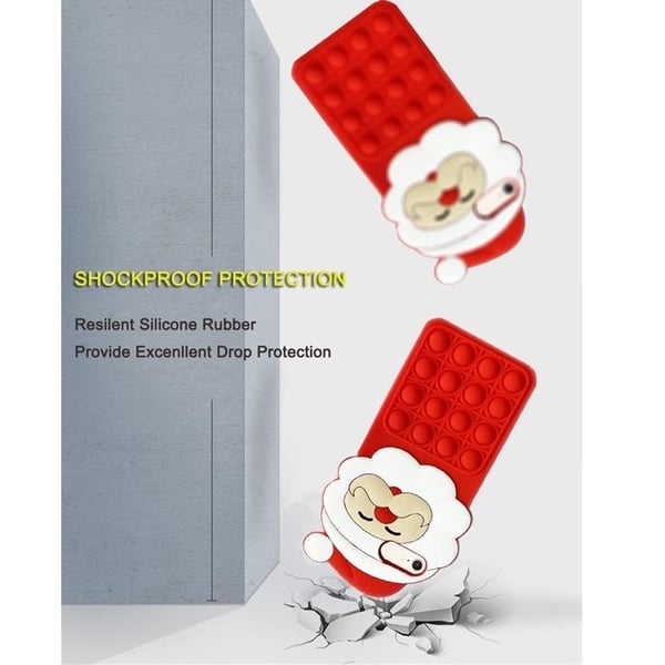Mobilskal till iPhone X/XS Silikon Santa Claus Pop It - Röd