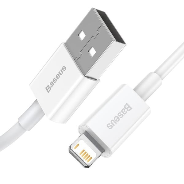 Baseus USB-A til Lightning kabel 1m Superior - Hvid