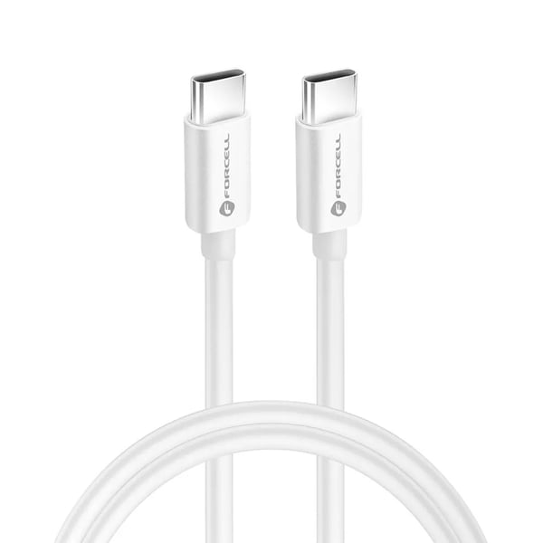 Forcell USB-C till USB-C Kabel 1m - Vit