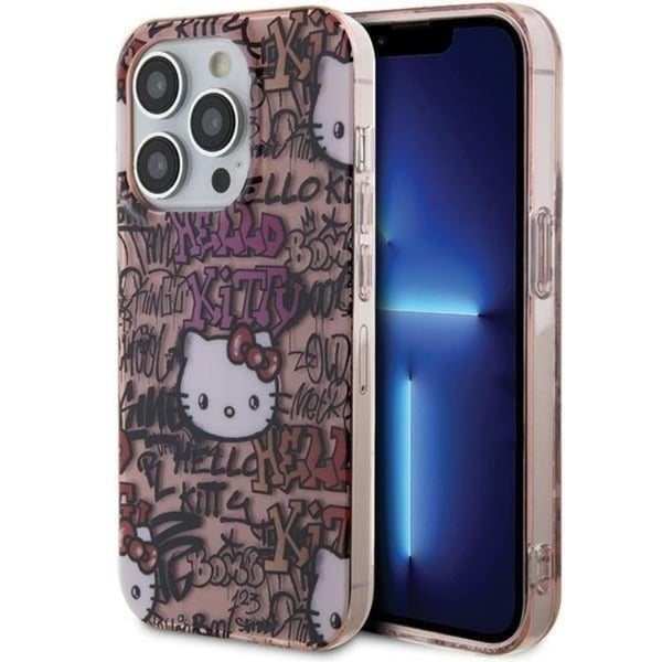 Hello Kitty Mobilskal till iPhone 15 Pro Max IML Tags Graffiti - Rosa