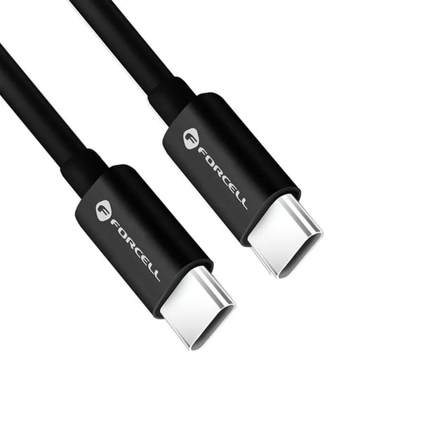Forcell USB-C Till USB-C Kablar 25cm - Svart