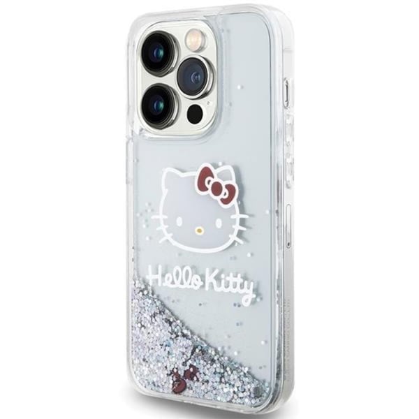 Hello Kitty Mobilskal till iPhone 15 Pro Liquid Glitter Charms