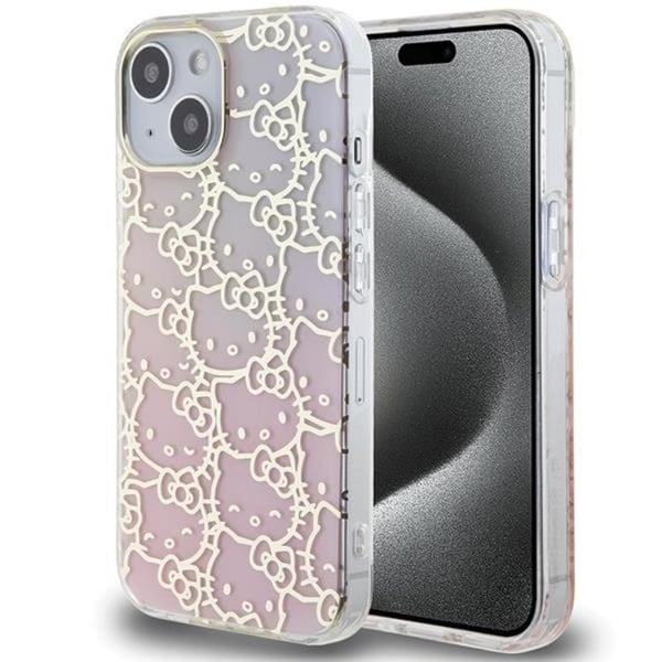 Hello Kitty Mobilskal till iPhone 15 IML Gradient Electrop Crowded