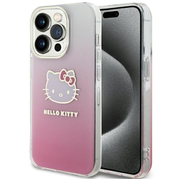 Hello Kitty Mobilskal till iPhone 15 Pro IML Gradient Electrop Kitty Head