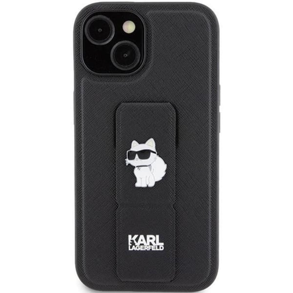 Karl Lagerfeld Mobilskal till iPhone 15 Gripstand Saffiano Choupette Pins