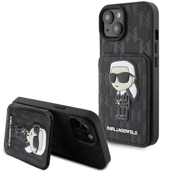 Karl Lagerfeld Mobilskal till iPhone 15 Korthållare Monogram Ikonik