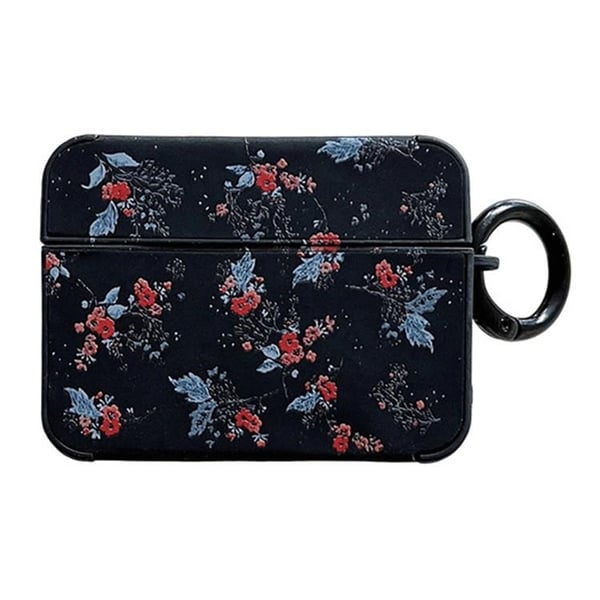 Airpods 3 Skal Flower Pattern med Ringspänne - Svart/Blå