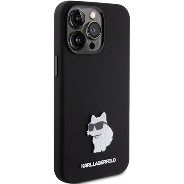 KARL LAGERFELD Mobilskal till iPhone 15 Pro Silikon Metal Pin